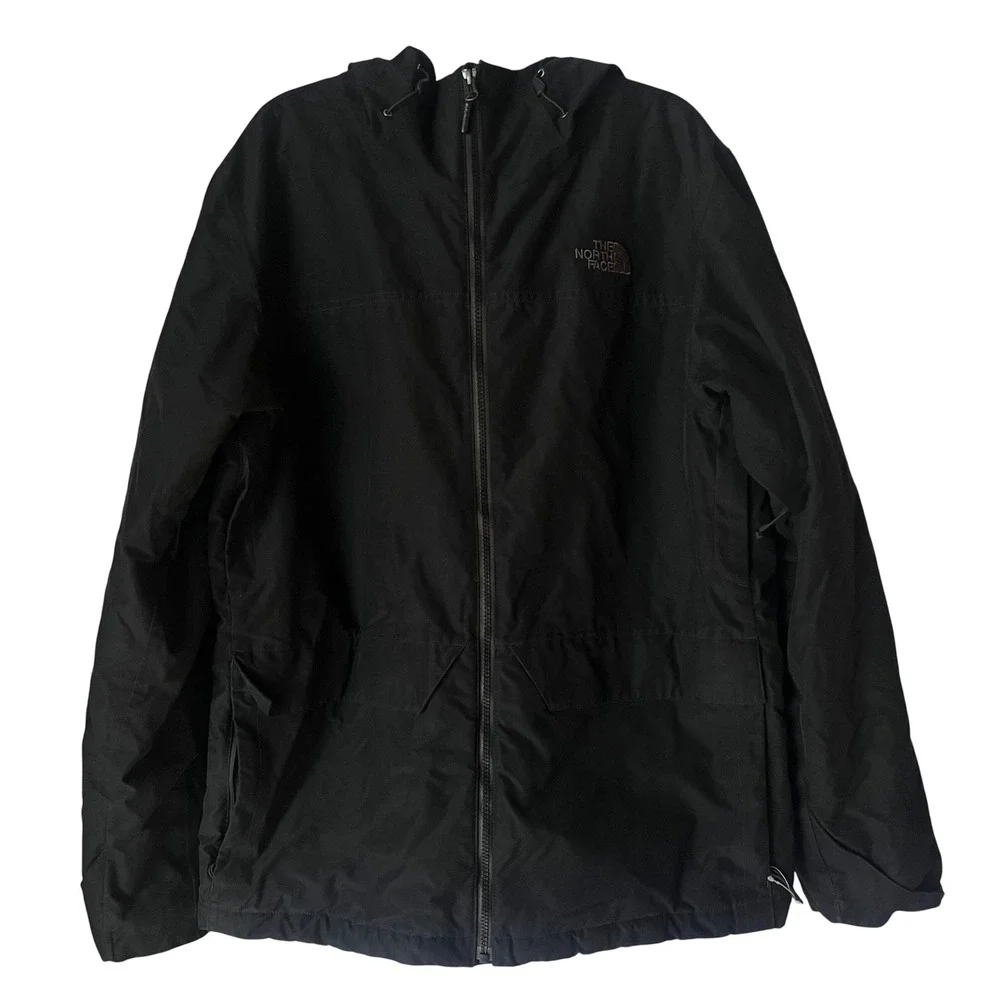 The North Face Mens Black Insulated Hooded Jacket Full Zip Dry vent Large